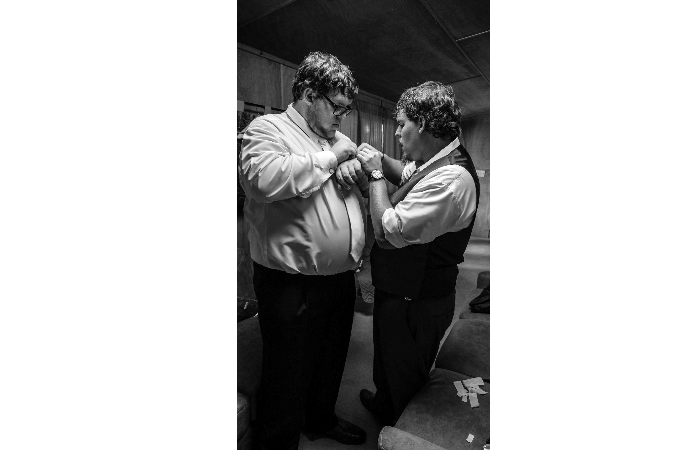 "Groom Getting Help With Cuff Links!"