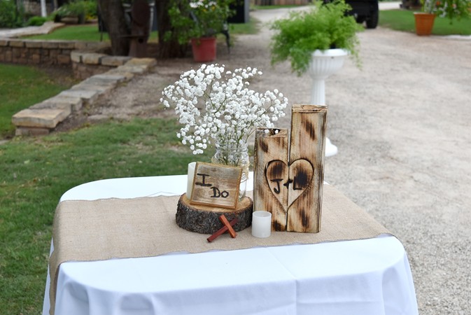 "The I Do Table Centerpiece Says It All!"