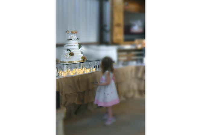 "Bride's Cake Over Fairy Lights...Elegant & Magical"