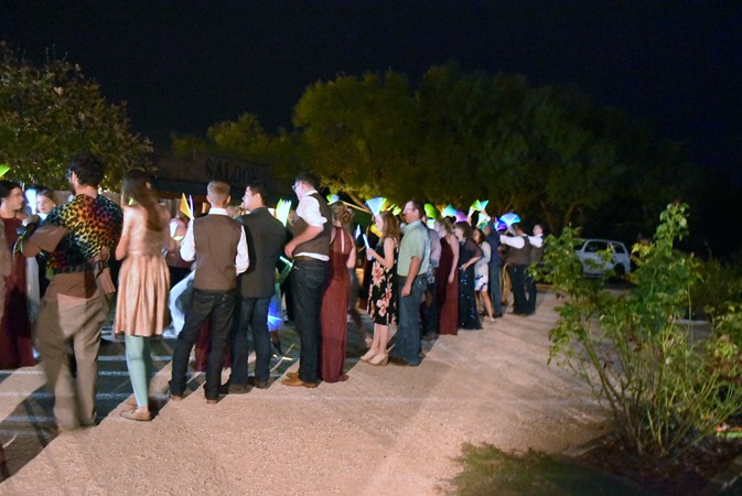 "Glow Stick Line Up For Send Off"