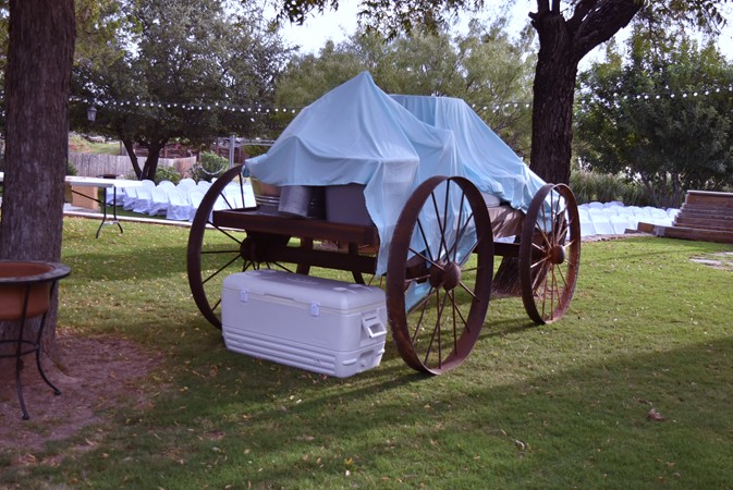 "Wagon For Tea & Water Service Moved From Pavilion"