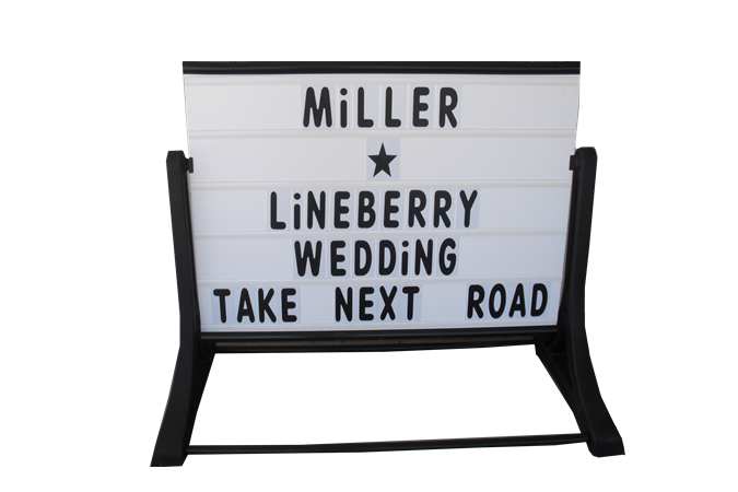 "Road Sign Guiding Guests to Wedding"