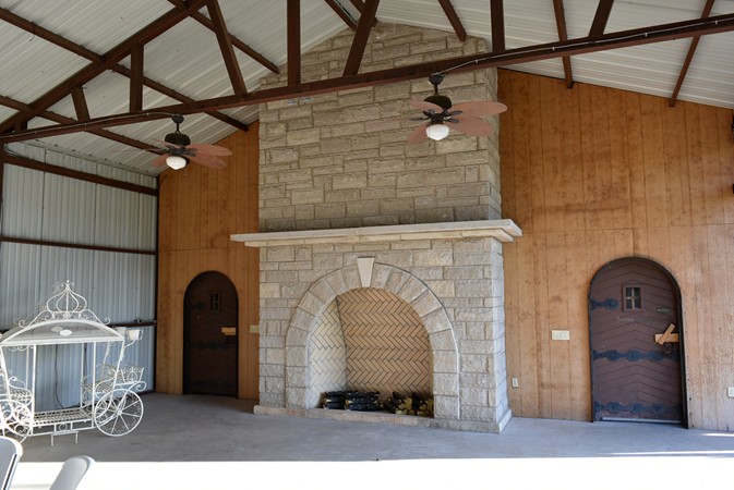 "Closeup of Rock Fireplace...See More Below"