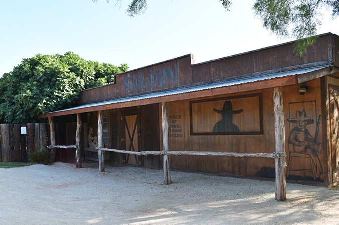 "Rustic Photo Backdrop Of A Saloon Front"