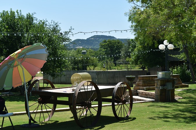 "Rustic Iron Wheel Wagon"