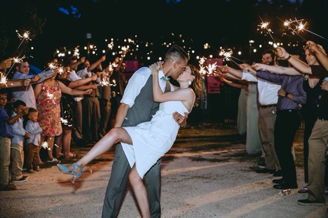 "Sparkler Send Off For The Bride & Groom"