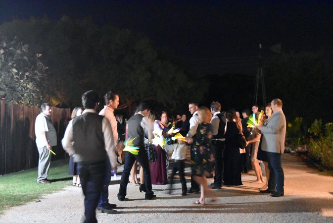 "Glow Stick Line Up For Send Off"