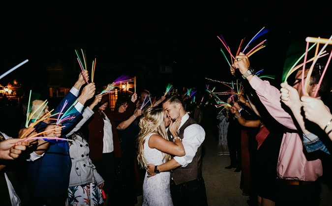 Glow stick wedding, Wedding reception dance floor, Wedding reception fun