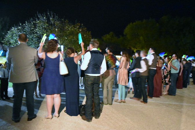 "Glow Stick Line Up For Send Off"