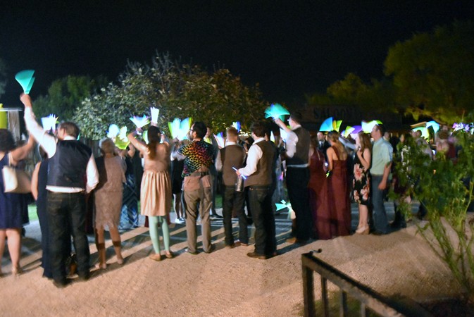 "Glow Stick Line Up For Send Off"