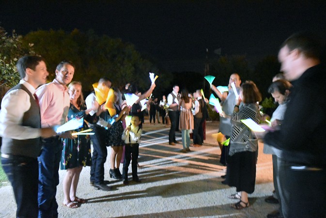 "Glow Stick Line Up For Send Off"