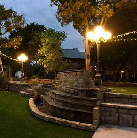 "Double Waterfall Adds Relaxing Sounds Prior To The Concert Beginning"