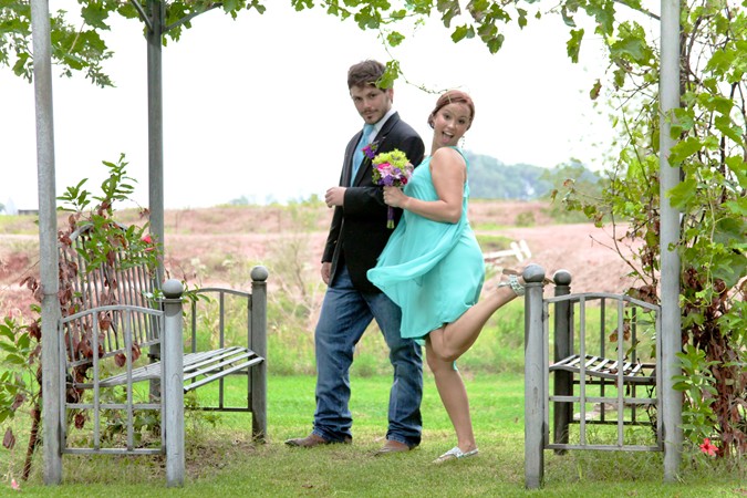 "Double Bench Arbor From Rainy Day Wedding Gallery...See More Below"