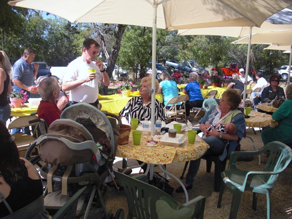 "Family and Friends Having Fun in the Shade"