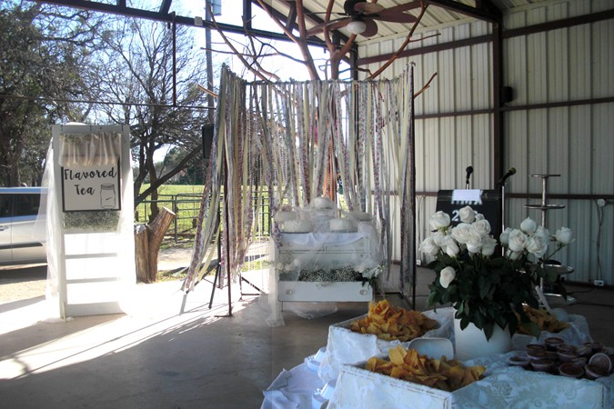 "Earlier Reception Set Up Under Pavilion"