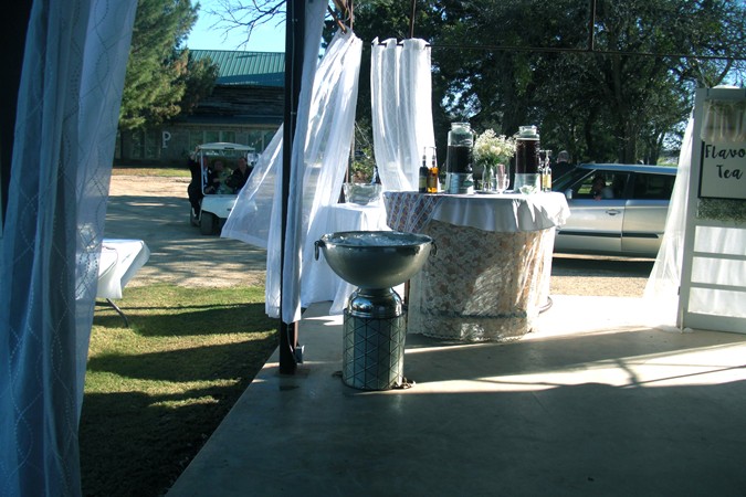 "Earlier Reception Set Up Under Pavilion"