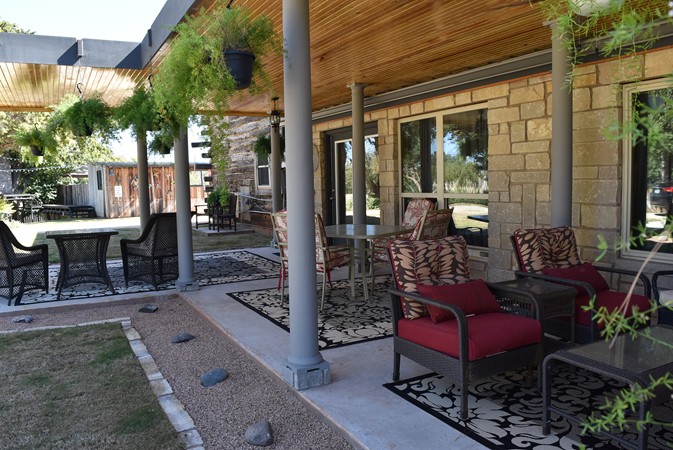 "Three Of The Covered Seating Areas"