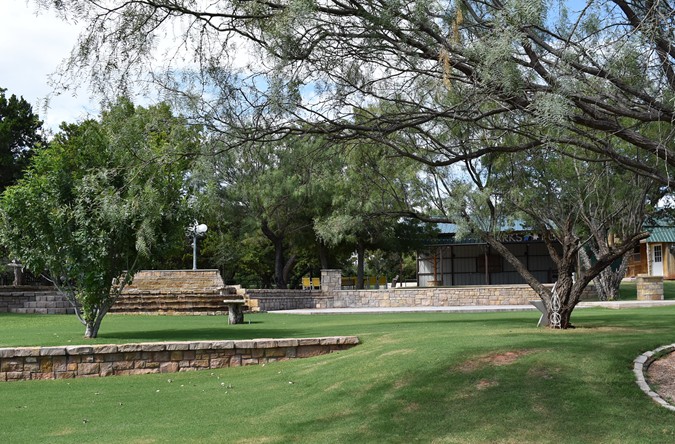 "Double Waterfalls & Pavilion"
