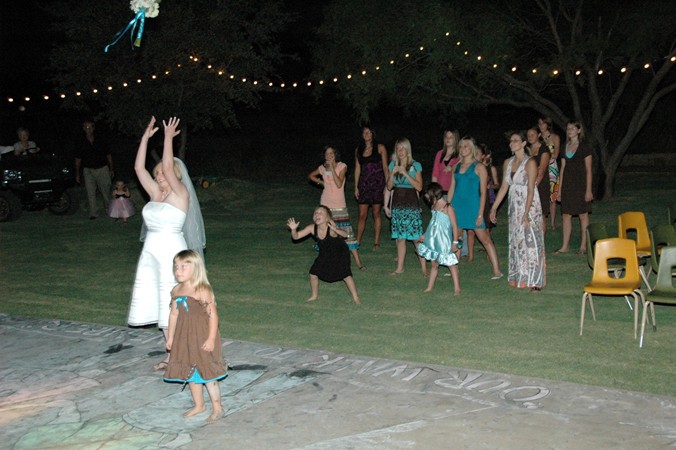 "Bouqet Toss Under the Lights"